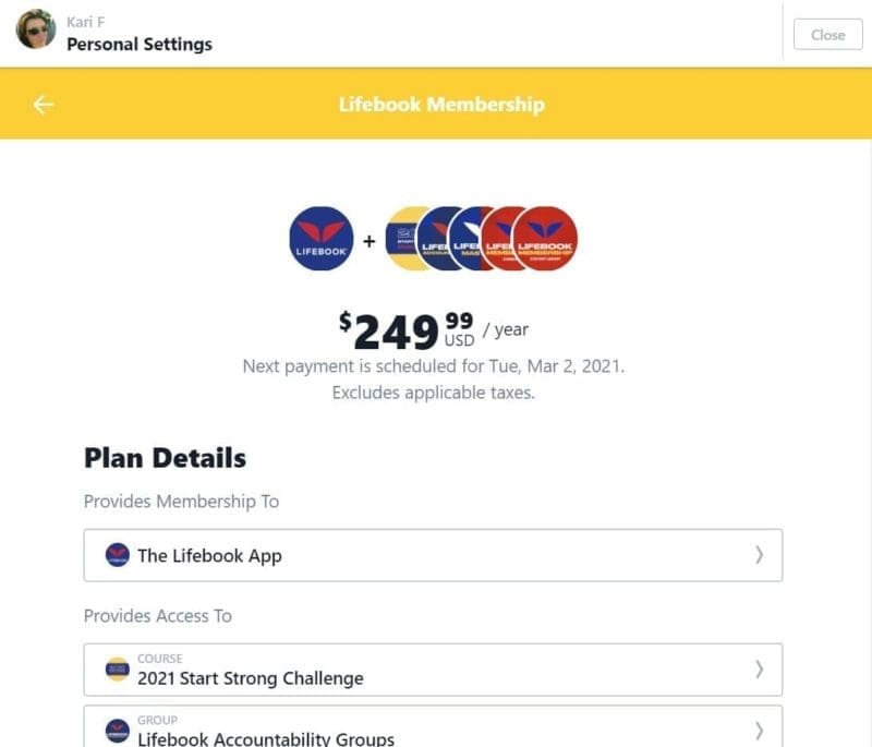 Lifebook Membership cost