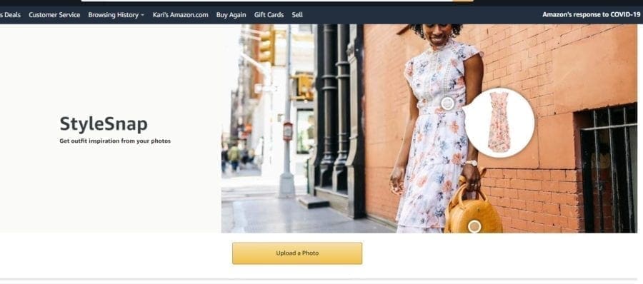 Amazon StyleSnap Screenshot