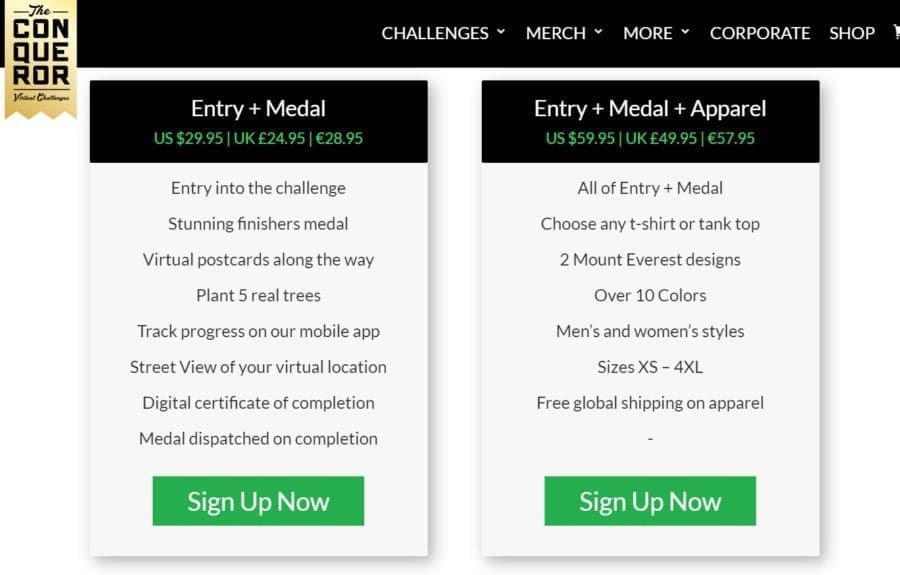 The Conqueror Challenge Pricing