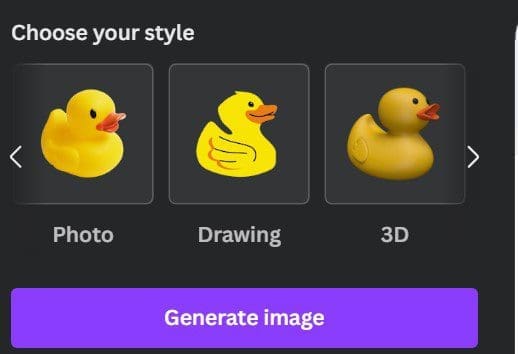 Choose Style Canva Text To Image