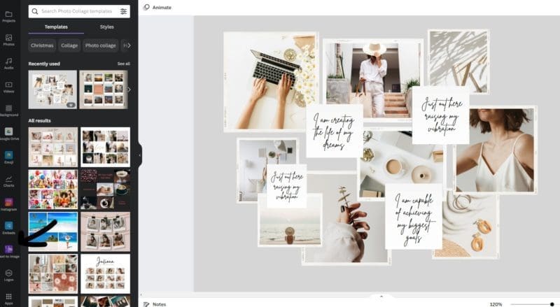 choose text to image