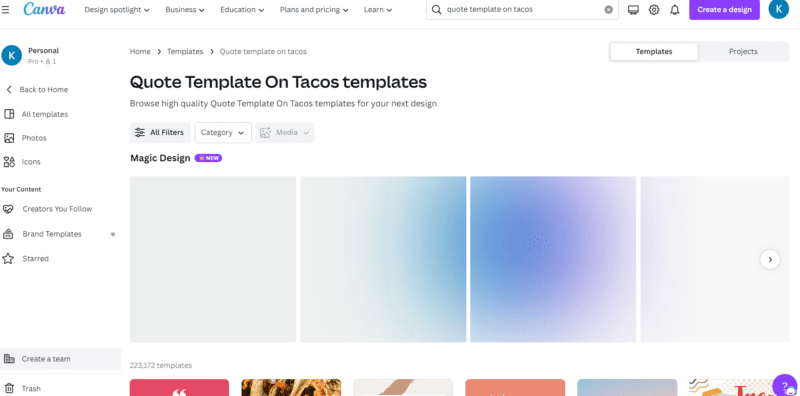 Quote template canva