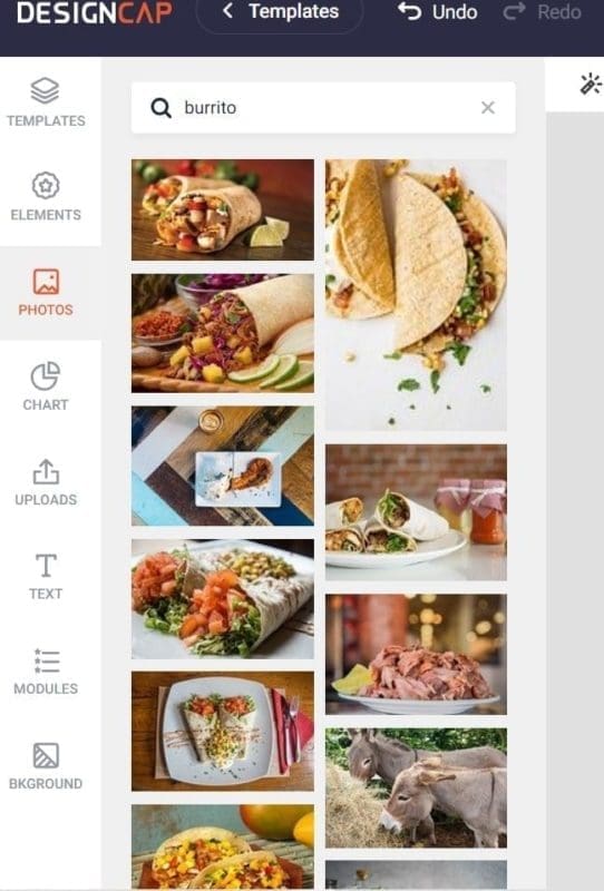Design cap screenshot of burittos