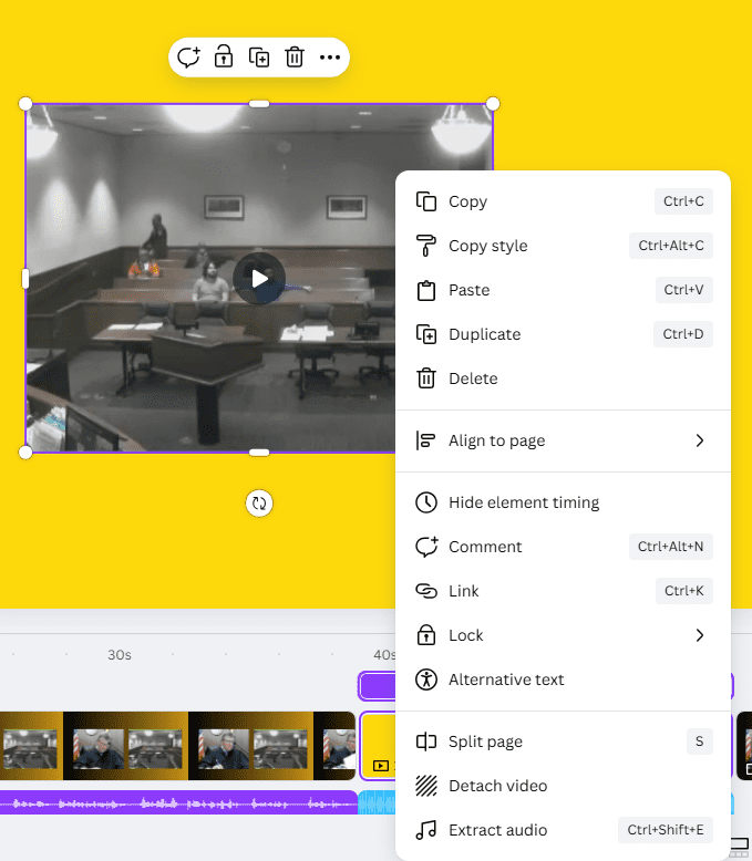 extract audio canva